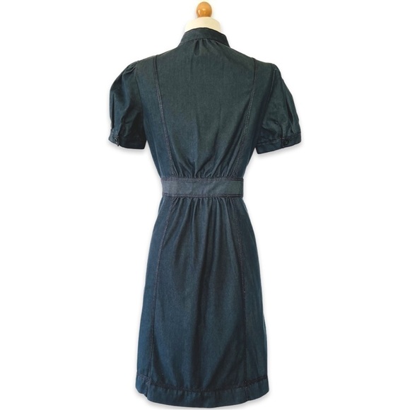 𝅺Magaschoni Teal Denim Shirt Dress - Picture 5 of 7